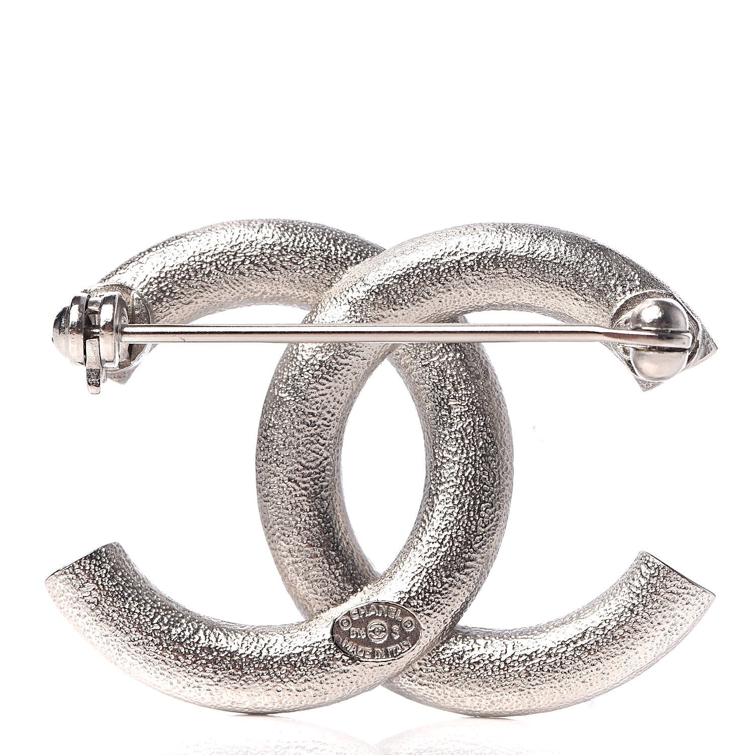 Chanel Crystal CC Brooch Silver 3 of 5