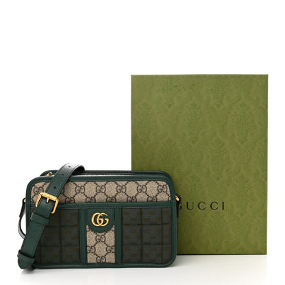 Gucci Monogram GG Mignon Textured Dollar Calfskin GG Supreme Monogram Quilted Mini GG Shoulder Bag Green Beige Ebony 12 of 12