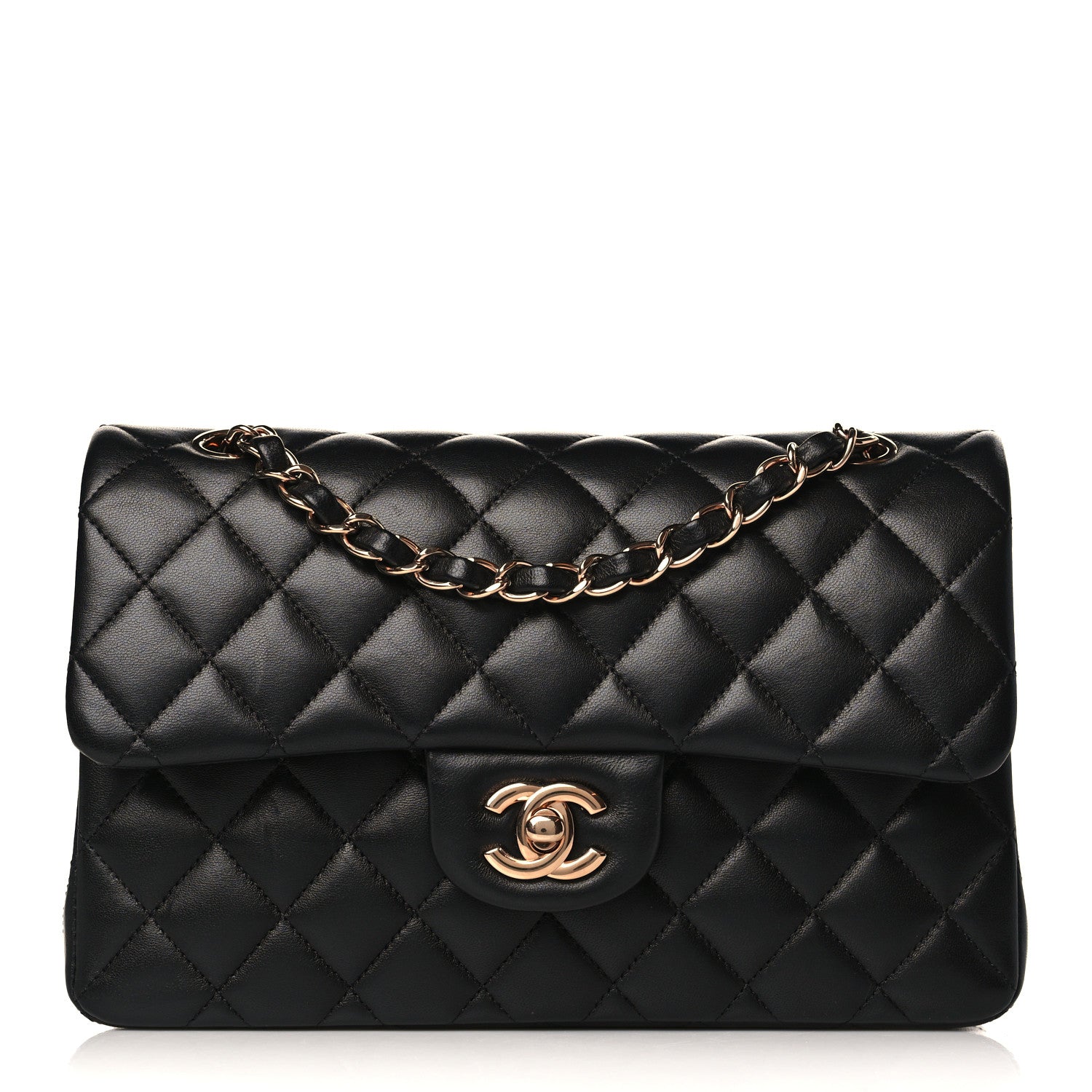 Chanel Lambskin Quilted Small Double Flap Black 1 of 8