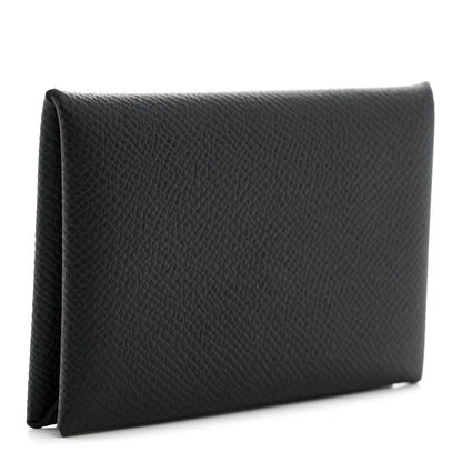 Hermes Epsom Calvi Card Case Black 3 of 8