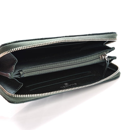 Chanel Iridescent Goatskin Quilted Small Zip Around Wallet Green 5 of 9