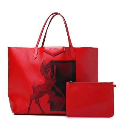 Givenchy Textured Coated Canvas Bambi Print Large Antigona Tote Red 1 of 9