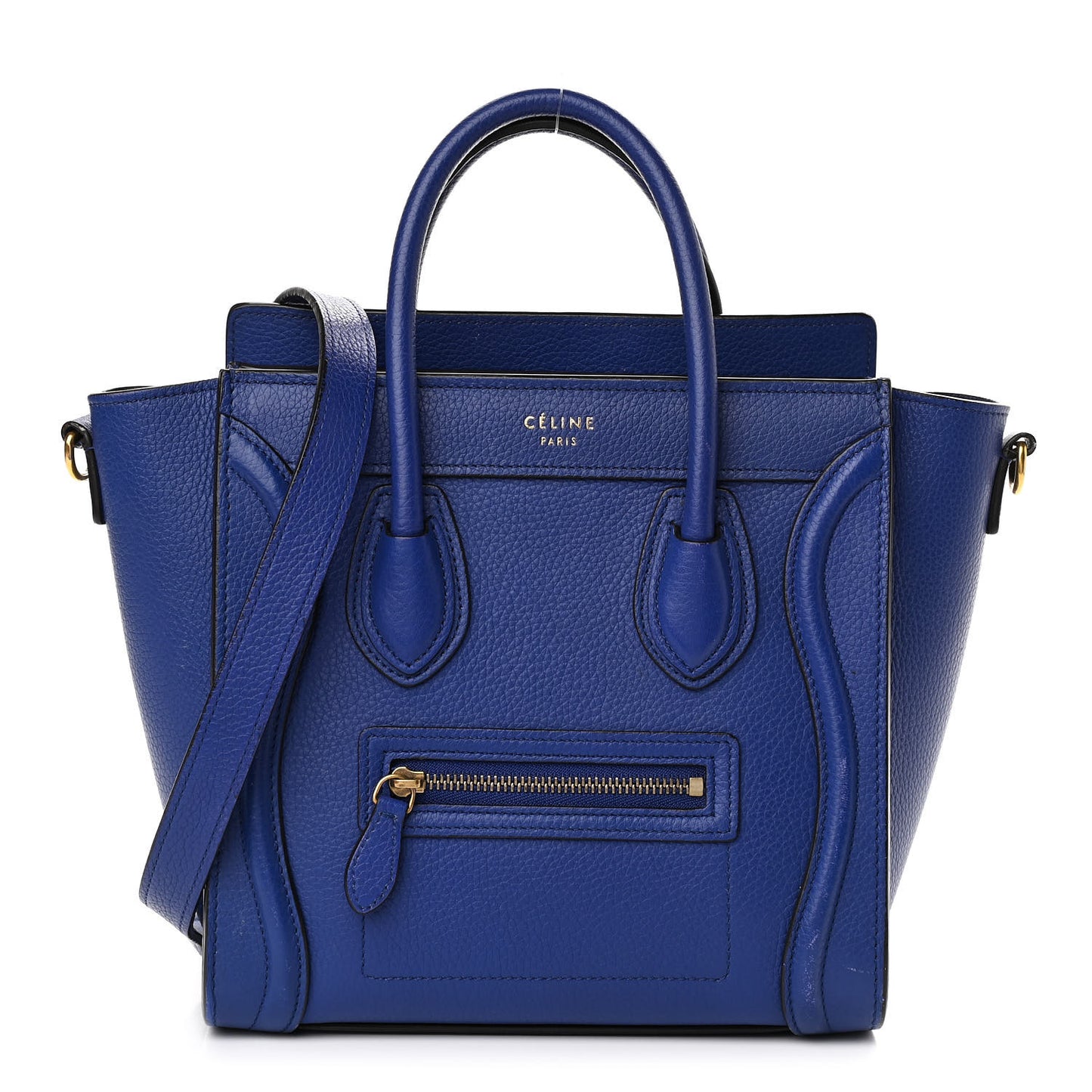 Drummed Calfskin Nano Luggage Indigo