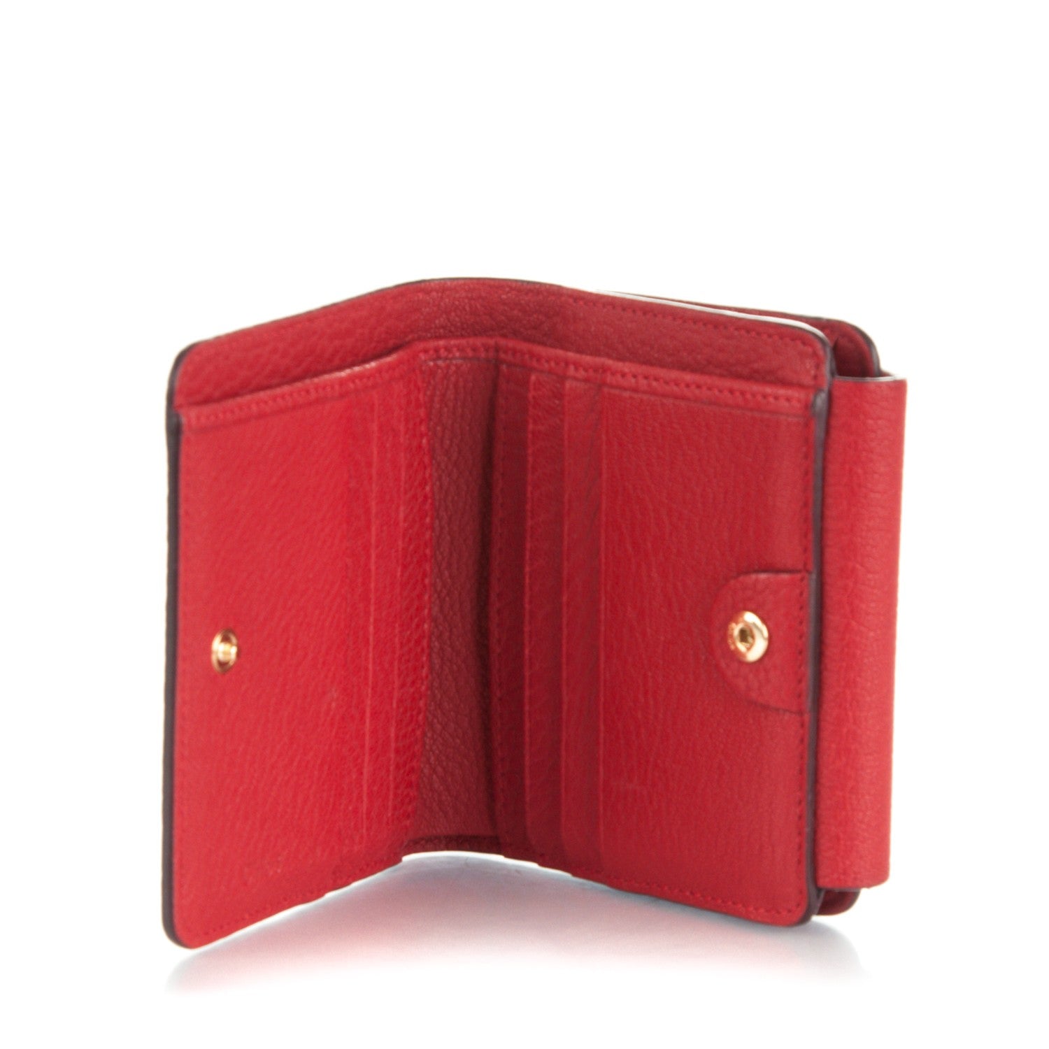 Chloe Grained Lambskin Drew Square Wallet Plaid Red 5 of 8