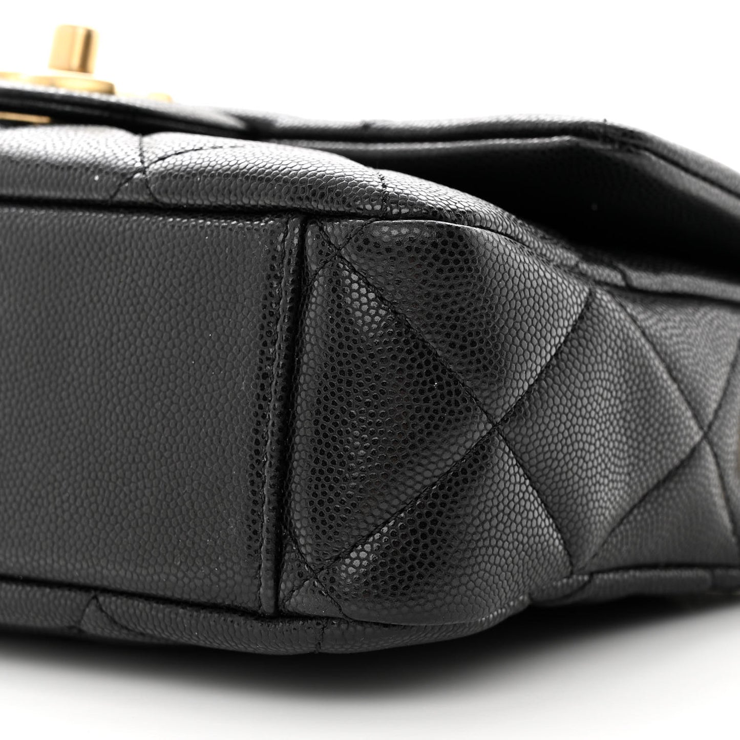Caviar Quilted Small Twist Your Buttons Flap Black