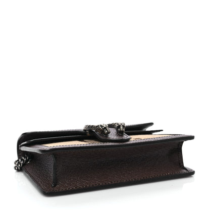 Gucci Monogram Jumbo GG Textured Dollar Calfskin Super Mini Dionysus Shoulder Bag Camel Ebony New Acero 4 of 7