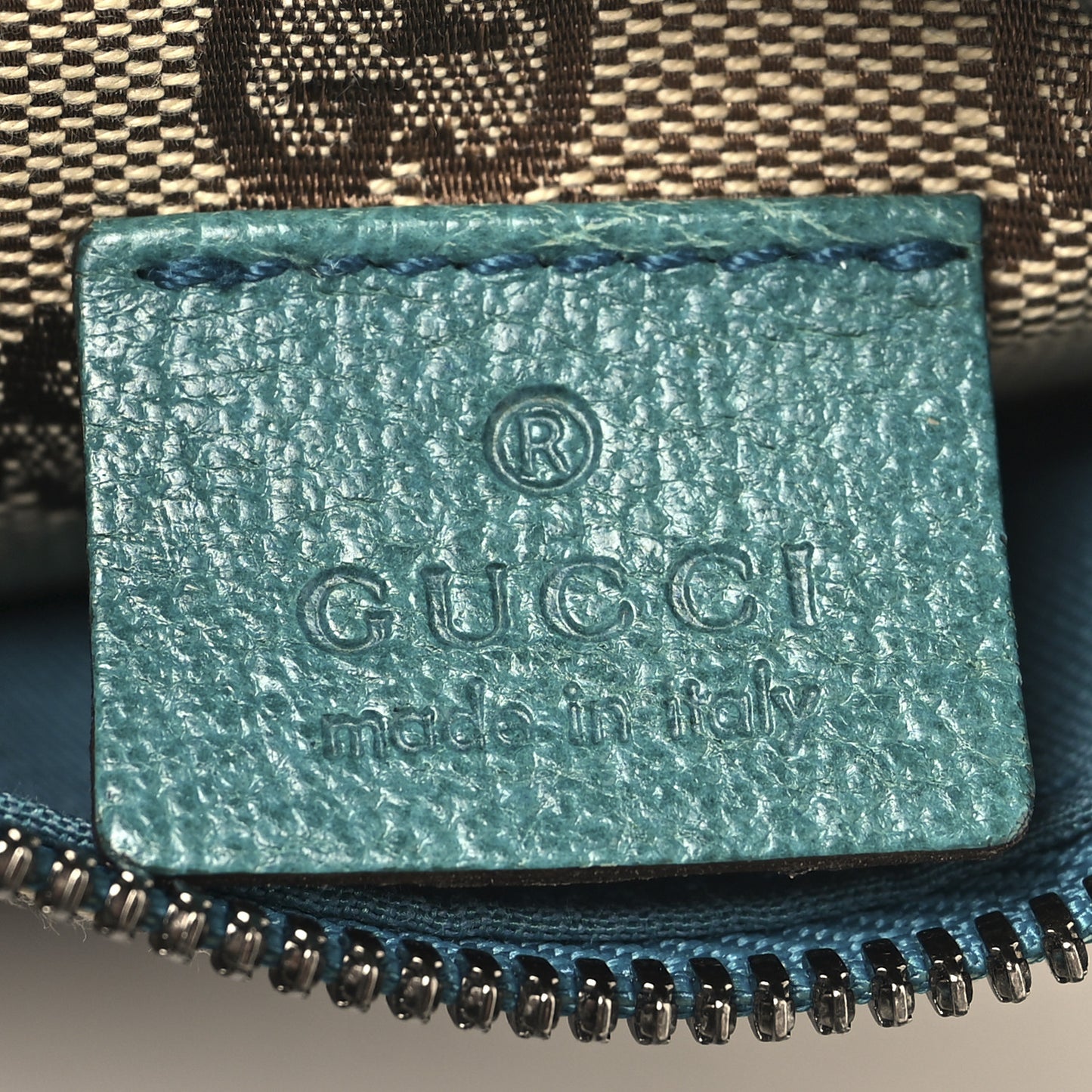 GG Monogram Web Double Pocket Belt Bag Turquoise