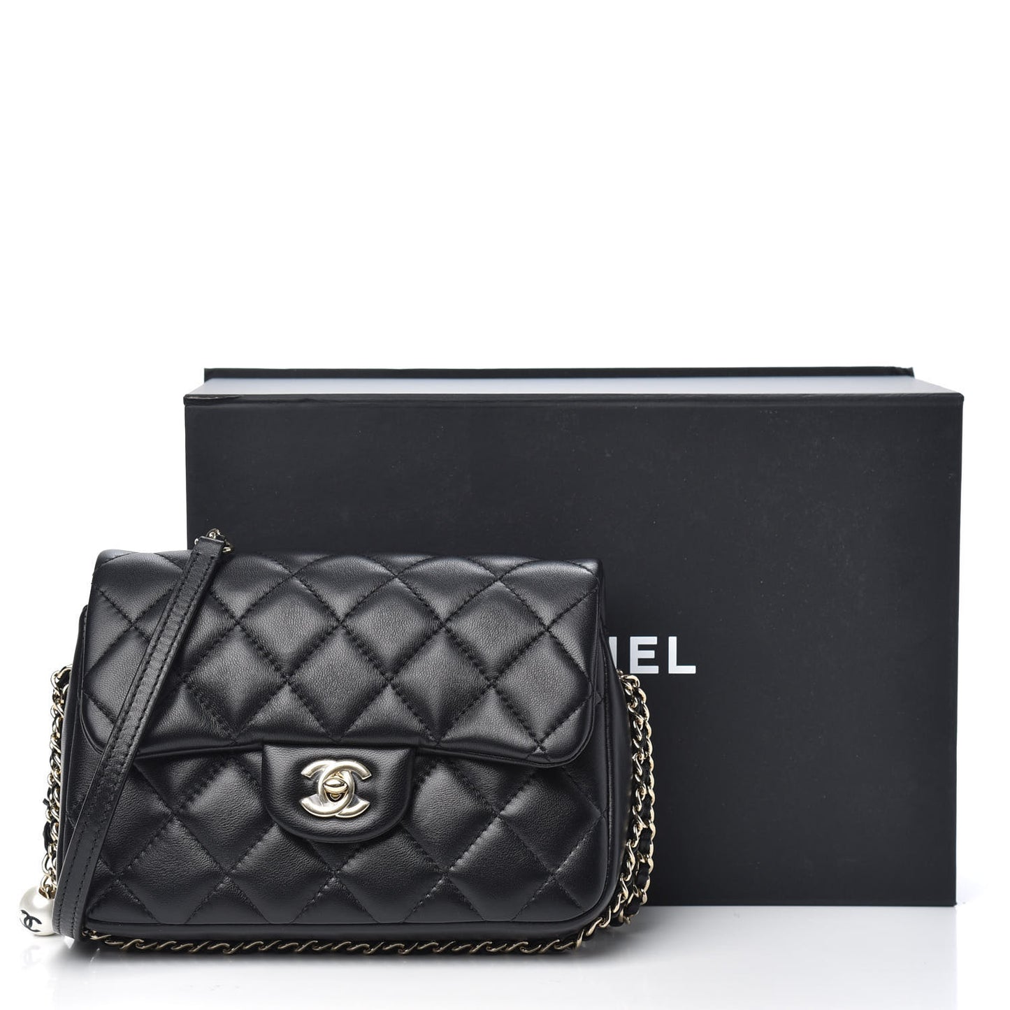 Lambskin Quilted Small My Precious Flap Black