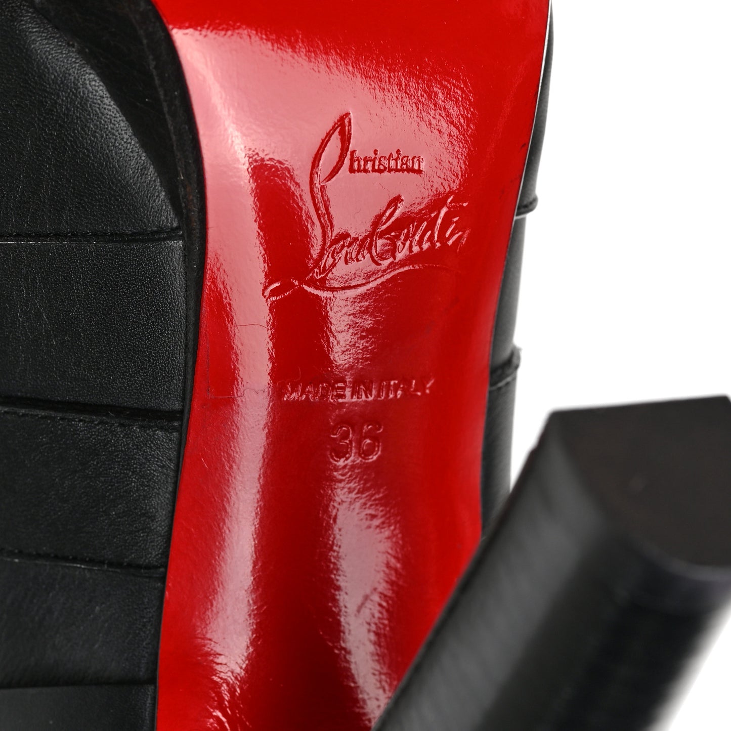 Calfskin Lamu 120 Platform Ankle Boots 36 Black