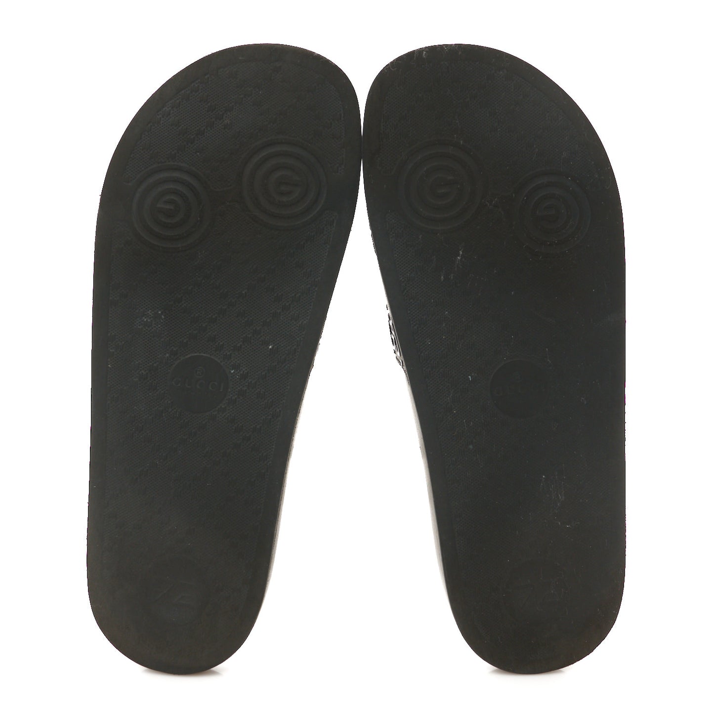 Rubber GG Monogram Perforated Womens Slide Sandals 40 Black