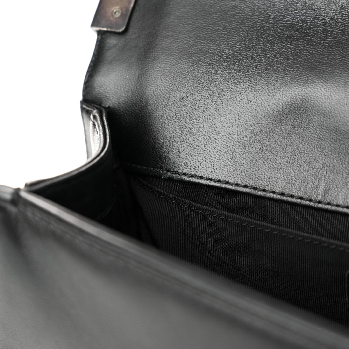 Lambskin Quilted Medium Boy Flap Black