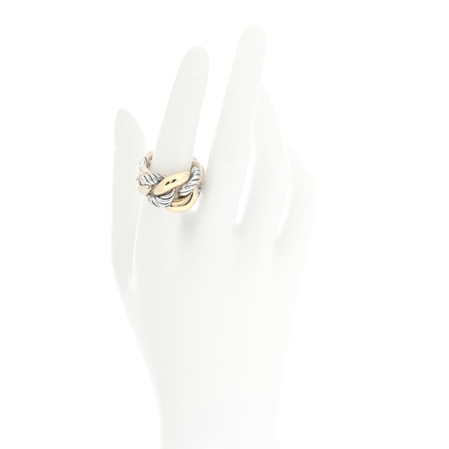 Sterling Silver 18K Yellow Gold Belmont Ring 54 6.75