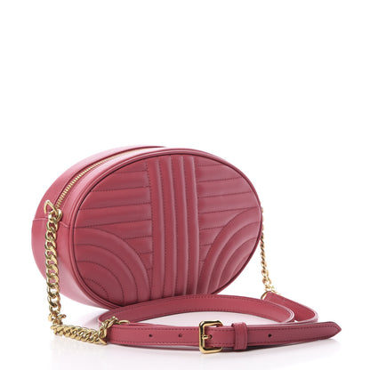 Prada Soft Calfskin Impunture Diagramme Chain Crossbody Peonia 3 of 11