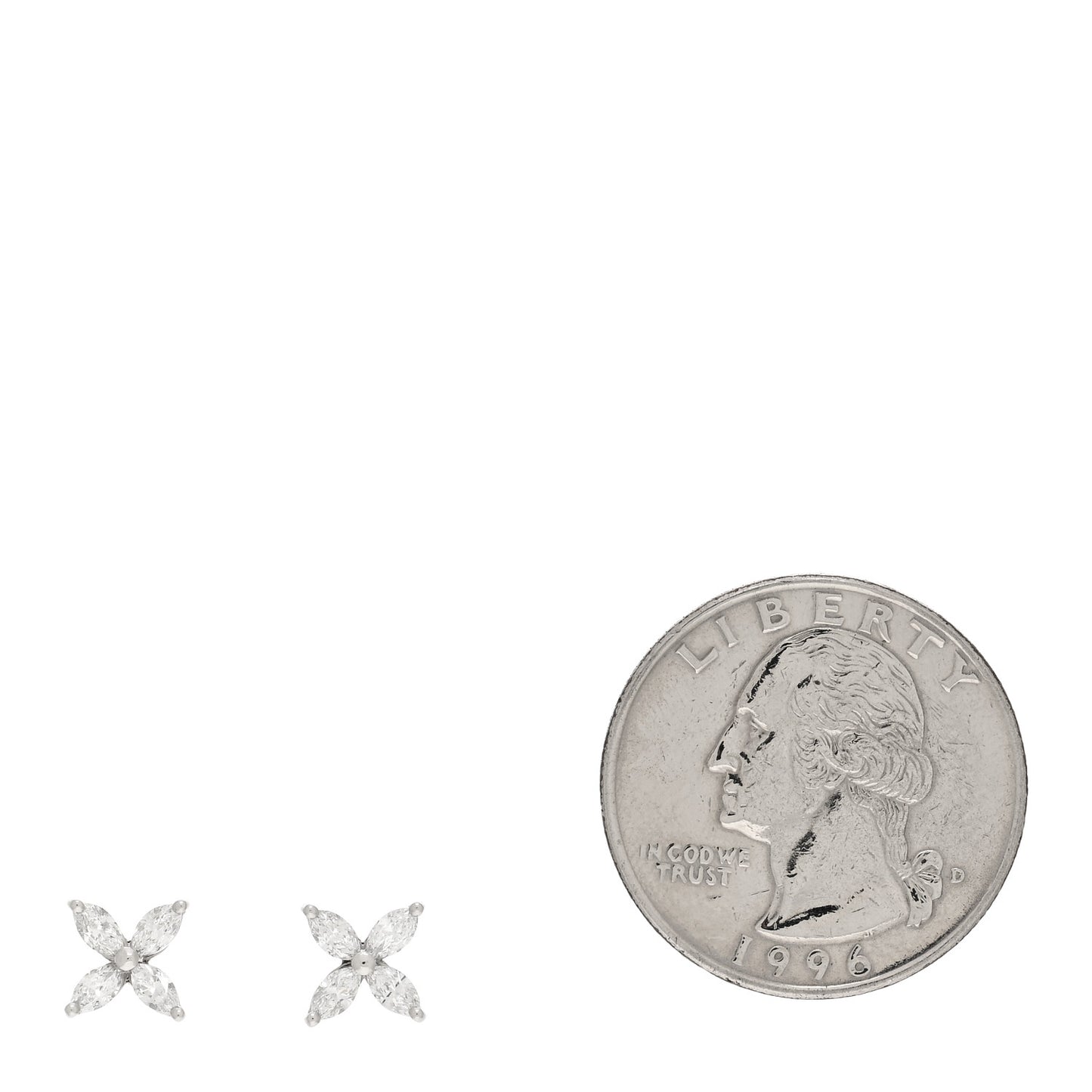Platinum Diamond .64ct Small Victoria Earrings