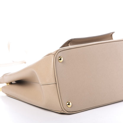 Prada Saffiano Lux Galleria Front Pocket Tote Cammeo Caramel 6 of 11