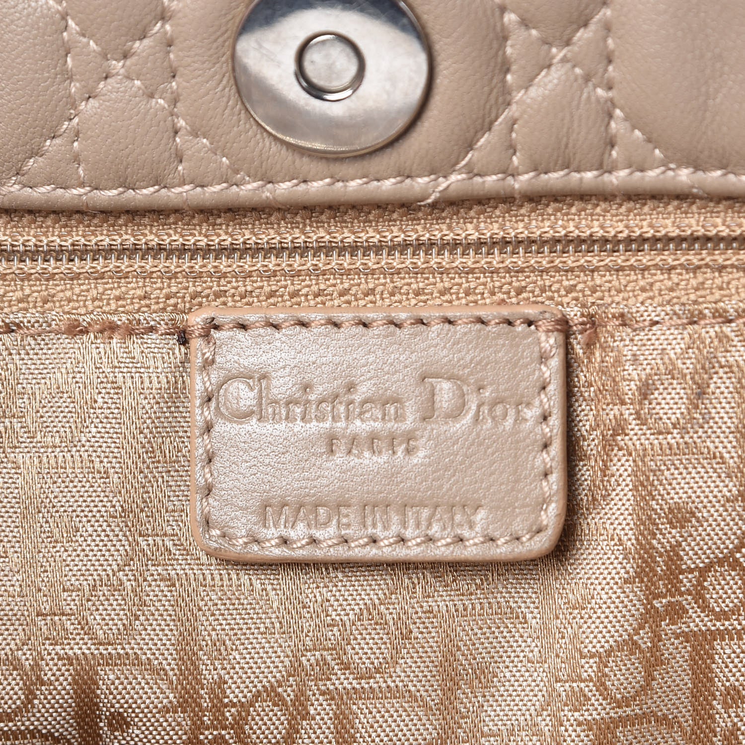 Bottega Veneta CHRISTIAN DIOR Lambskin Cannage Lady Dior Shoulder Bag Beige 8 of 10