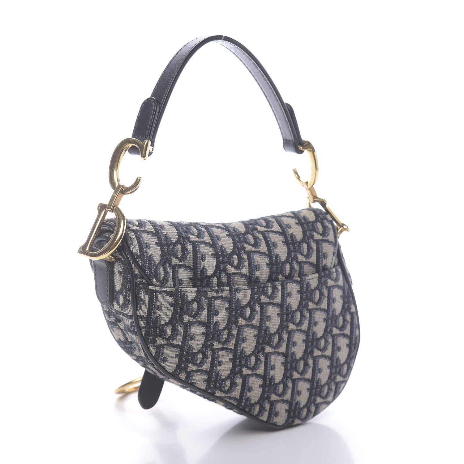 Christian Dior Oblique Mini Saddle Bag Blue 3 of 11