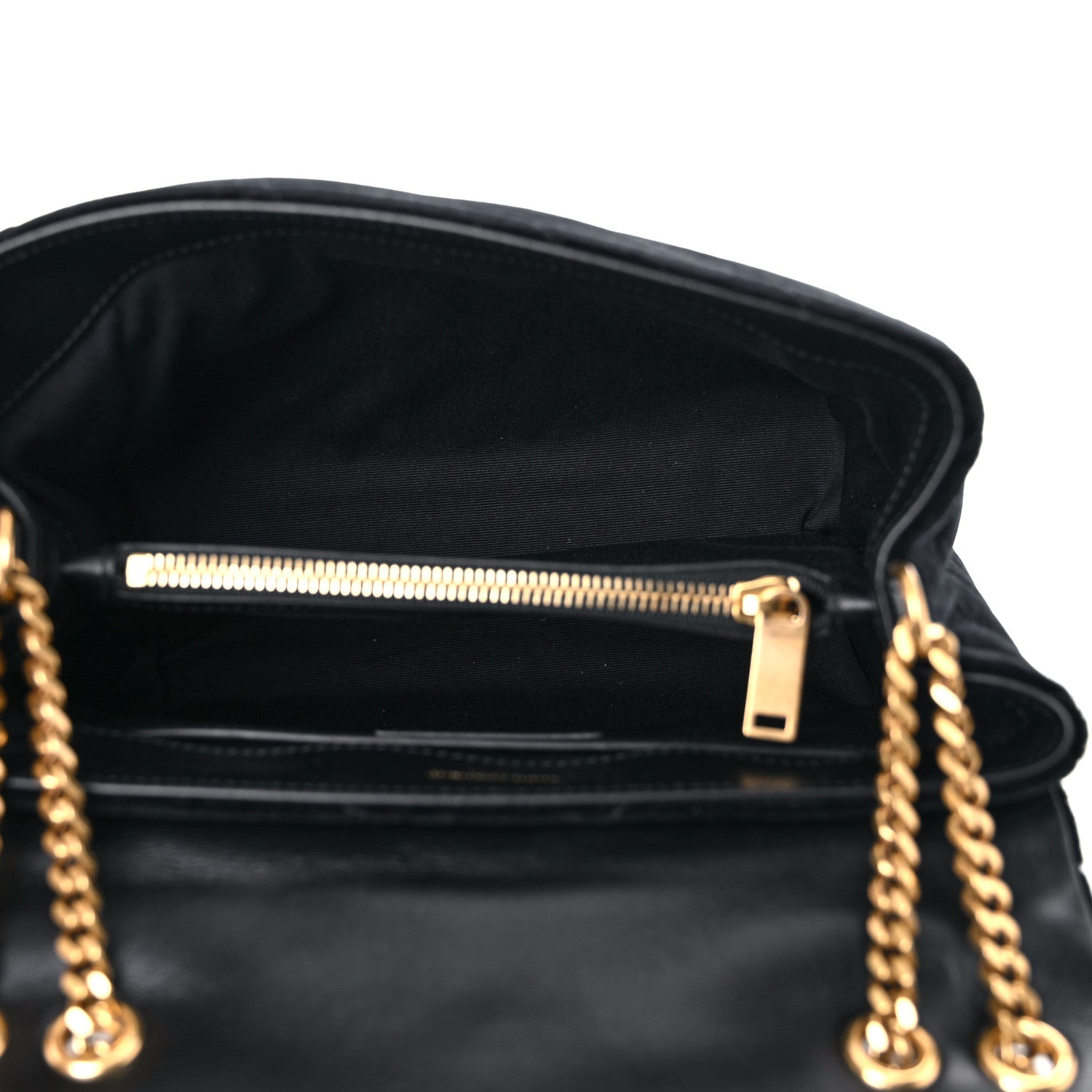Saint Laurent Velvet Y Quilted Monogram Small Loulou Chain Satchel Black 4 of 10