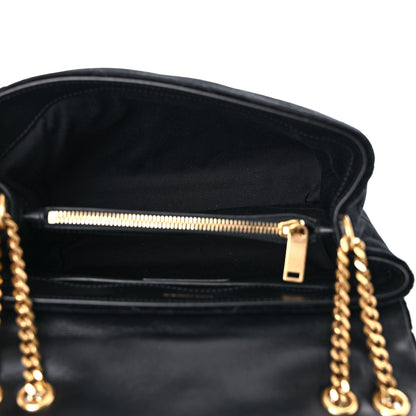 Saint Laurent Velvet Y Quilted Monogram Small Loulou Chain Satchel Black 4 of 10