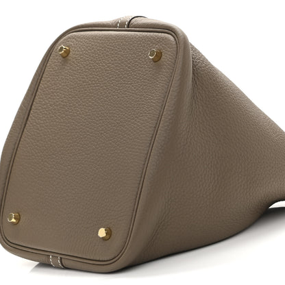 Hermes Taurillon Clemence Picotin Lock 22 MM Etoupe 10 of 11
