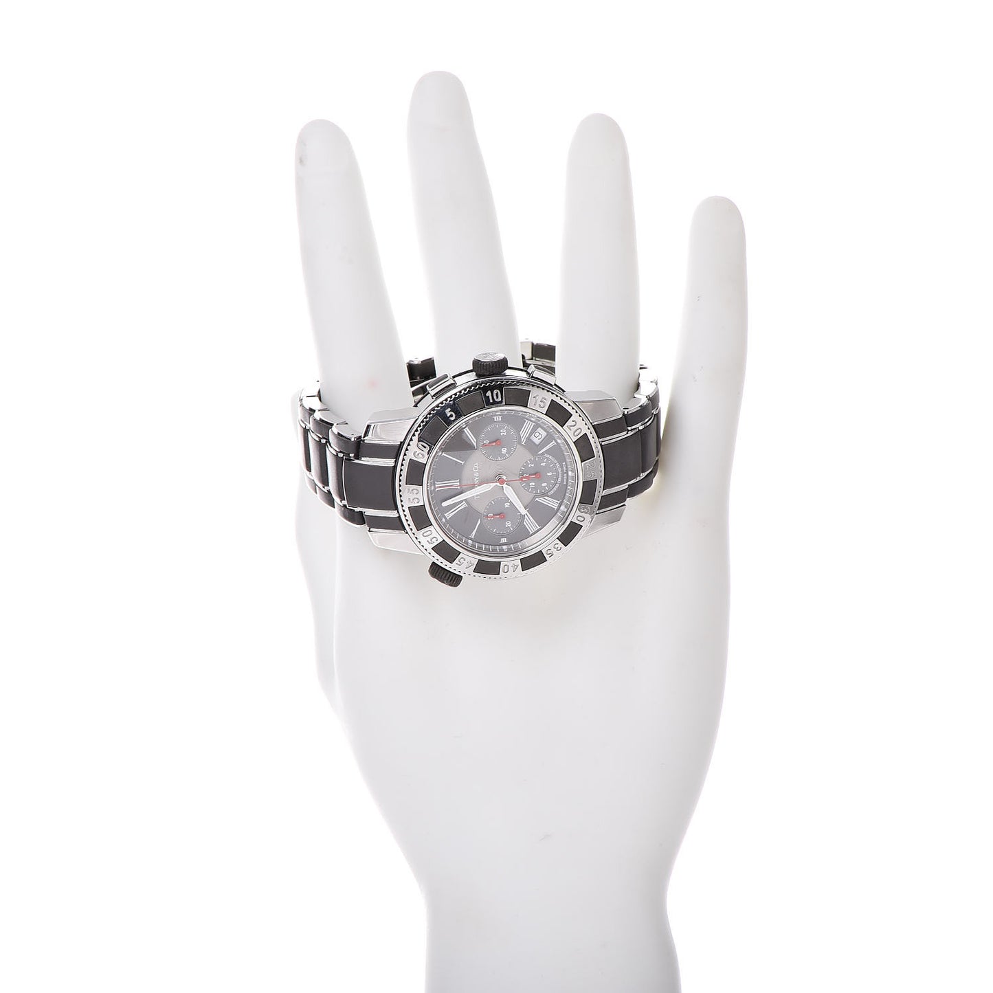 Stainless Steel Rubber 42mm Mark T-57 Chronograph Automatic Watch Black