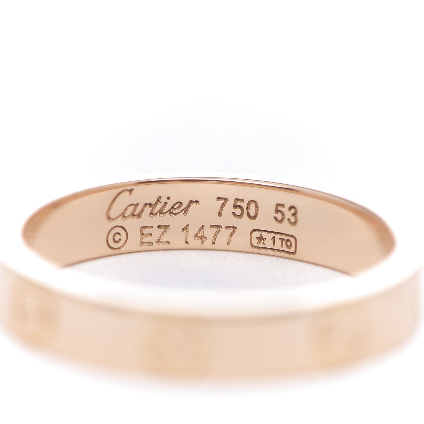 18K Pink Gold 3.5mm LOVE Wedding Band Ring 53 6.25