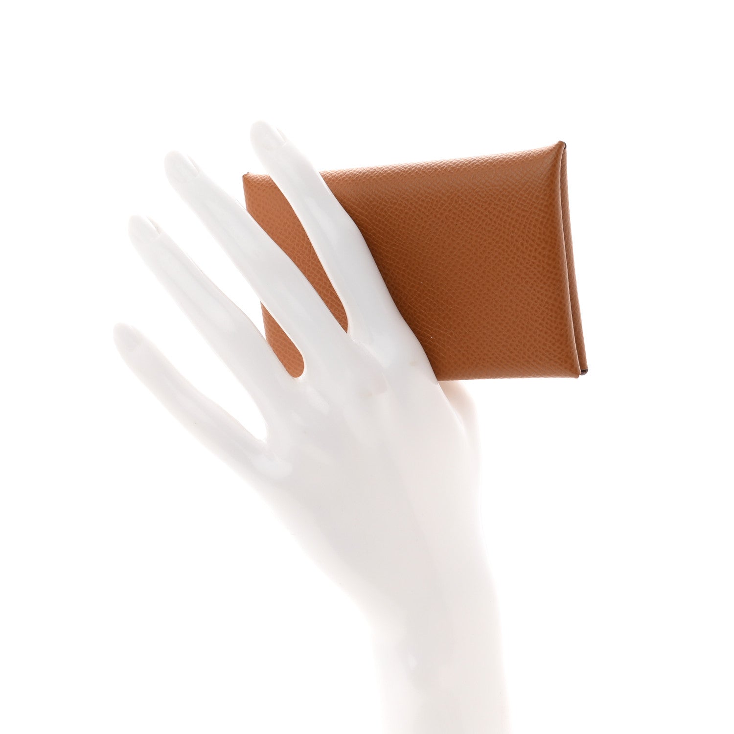 Hermes Epsom Calvi Card Case Gold 2 of 7