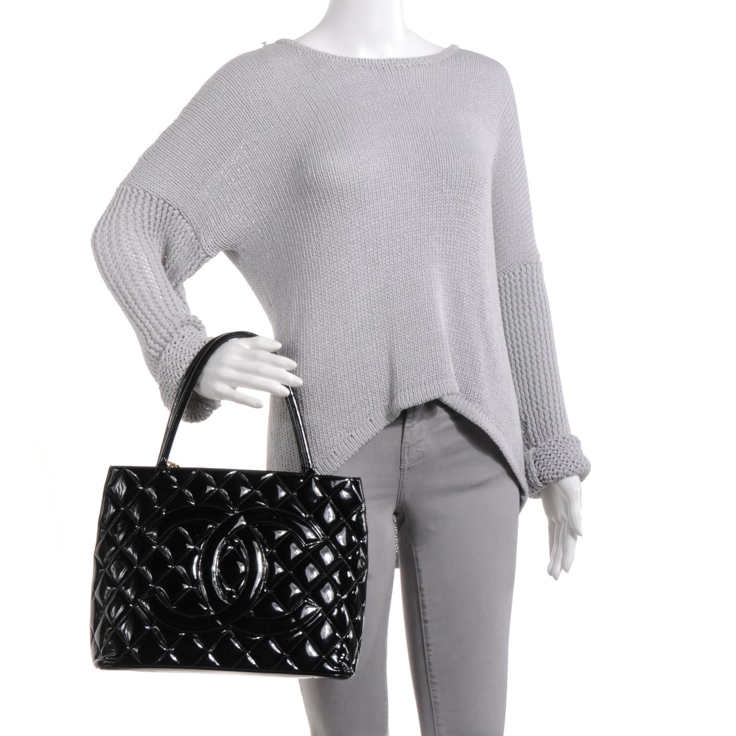 Patent Medallion Tote Black