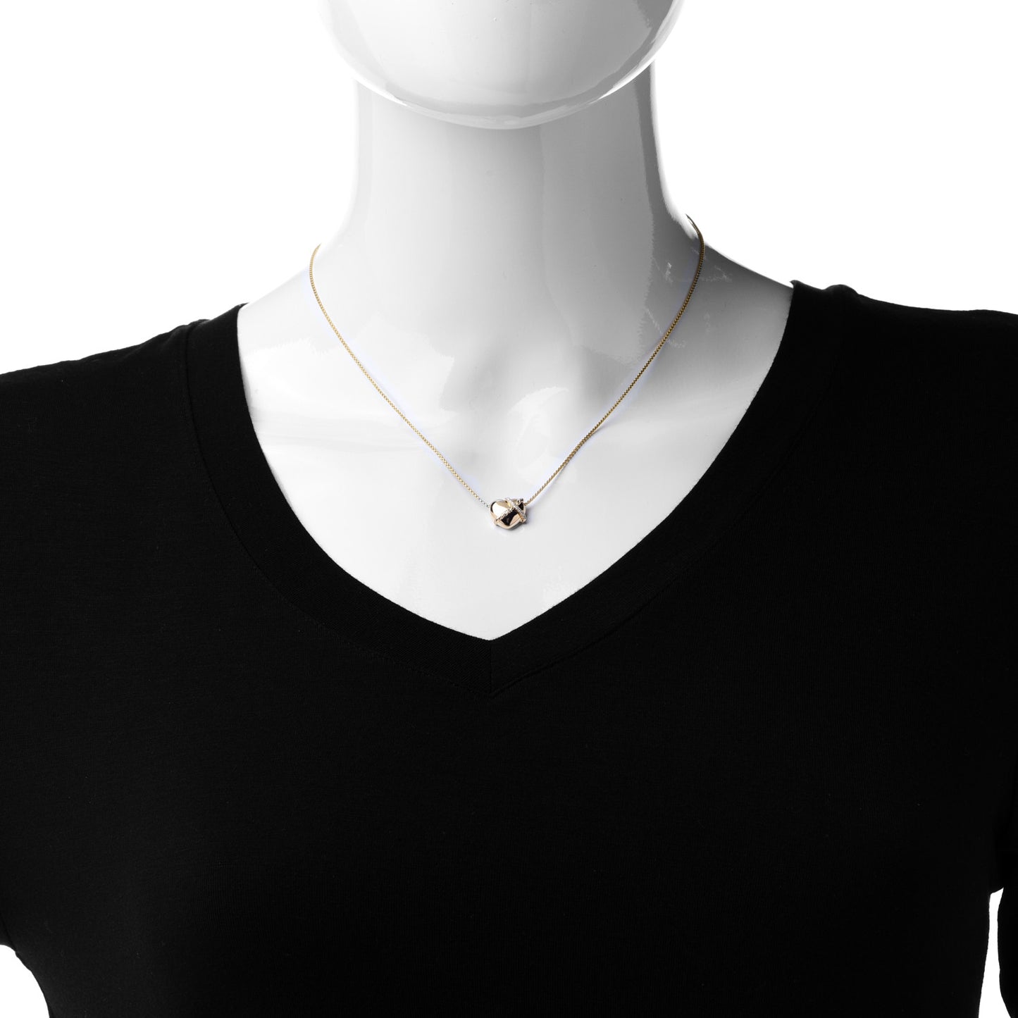 18K Yellow Gold Diamond Le Petit Coeur Heart Pendant Necklace
