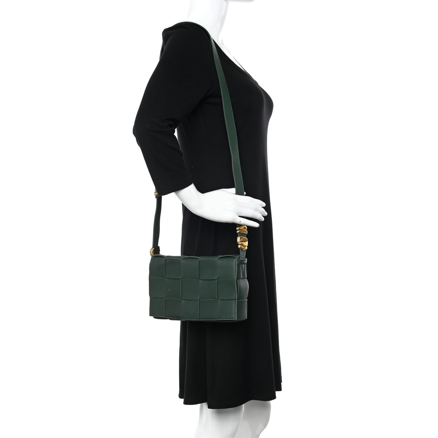 Grained Calfskin Maxi Intrecciato Cassette Crossbody Bag Raintree Green