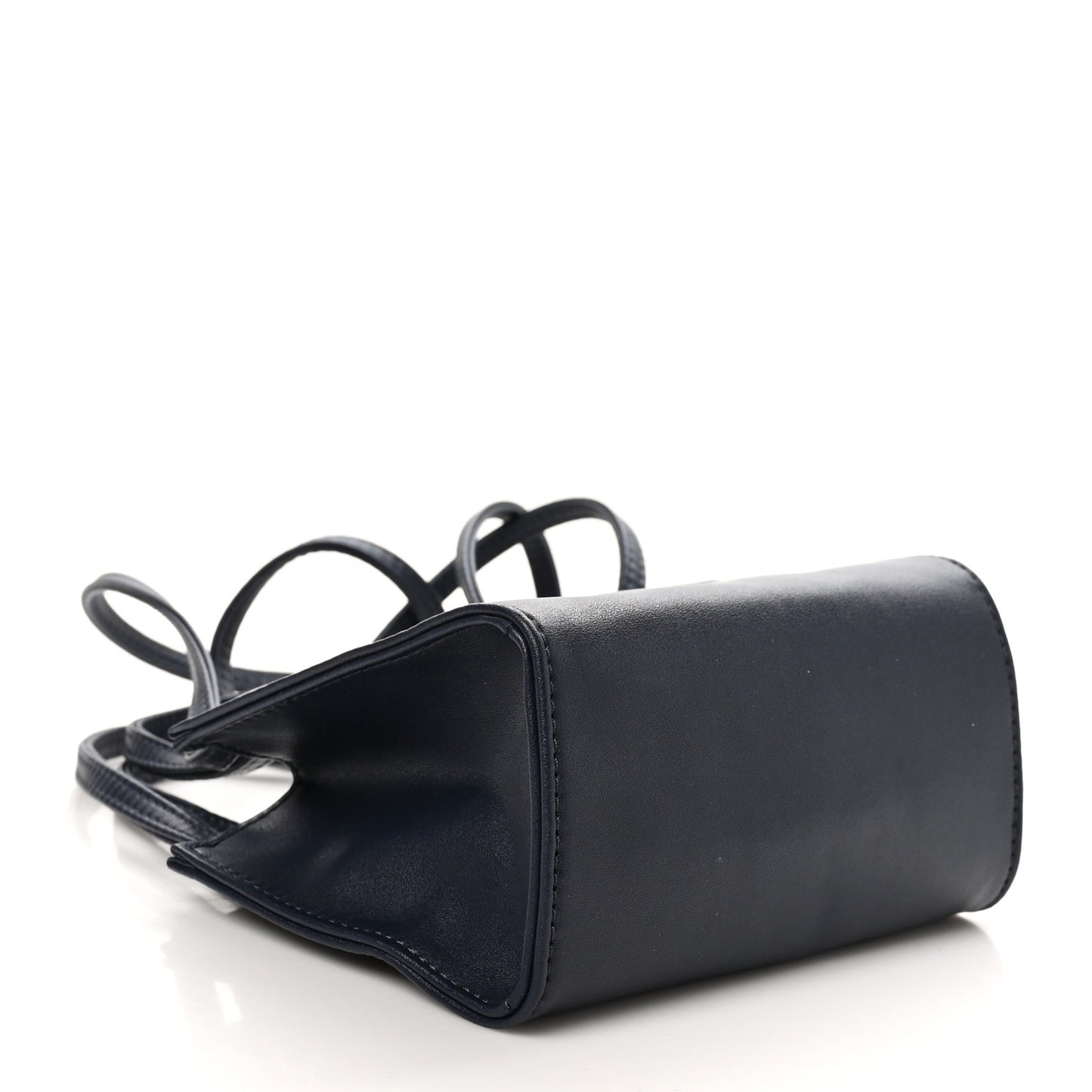 Vegan Leather Small Shopping Bag Navy