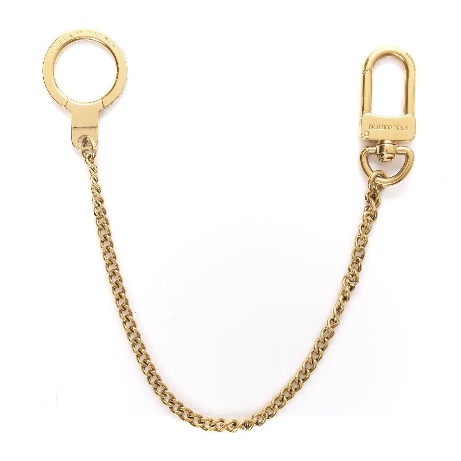 Louis Vuitton Metal Pochette Extender Key Ring Chain Gold 2 of 2