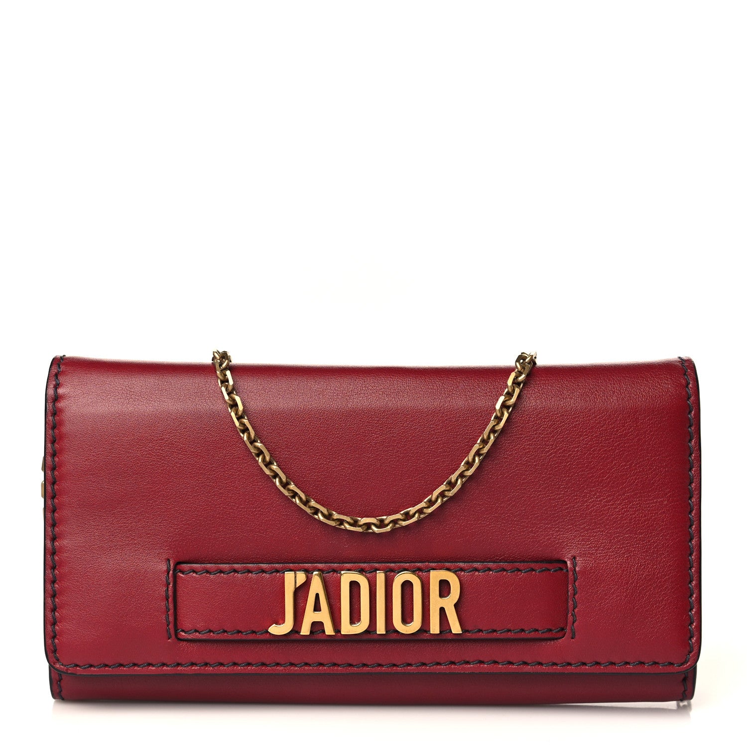 Christian Dior Grained Lambskin J'adior Croisiere Chain Wallet Red 1 of 9