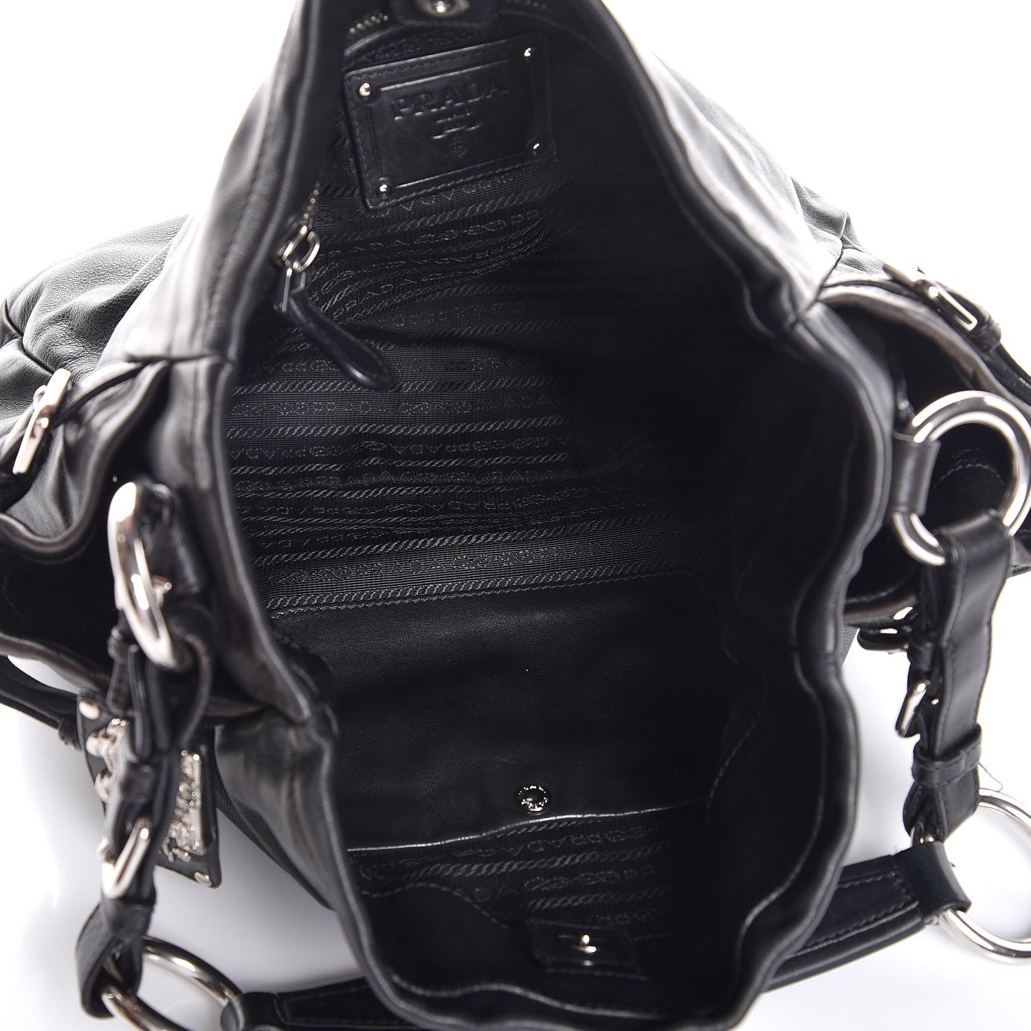 Prada Soft Calf Two Pocket Hobo Nero Black 8 of 8