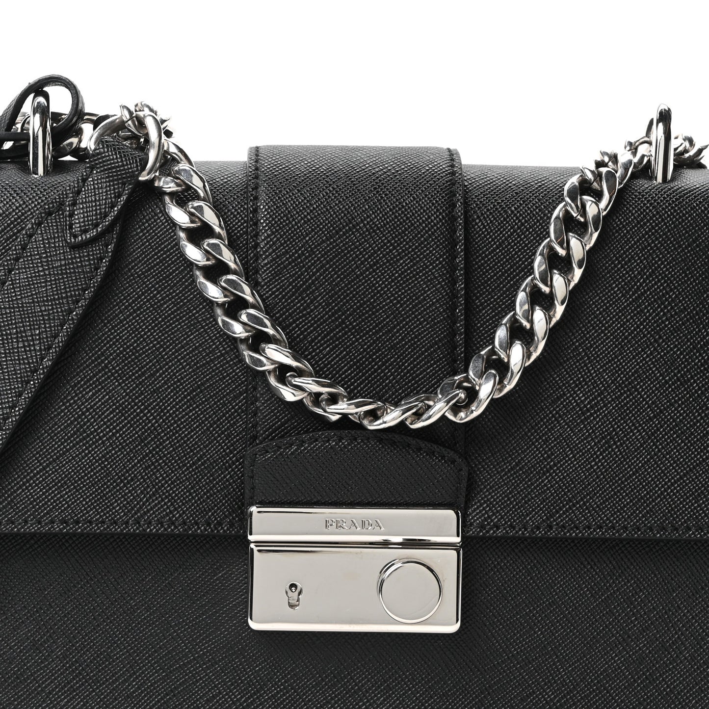 Saffiano Pattina Crossbody Bag Black