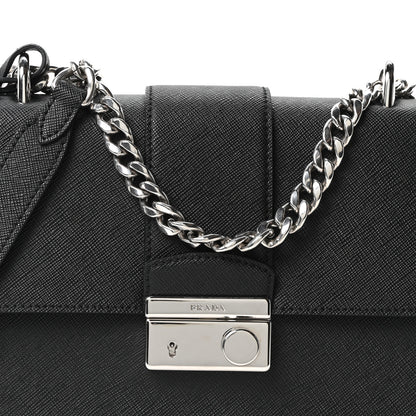 Prada Saffiano Pattina Crossbody Bag Black 6 of 8