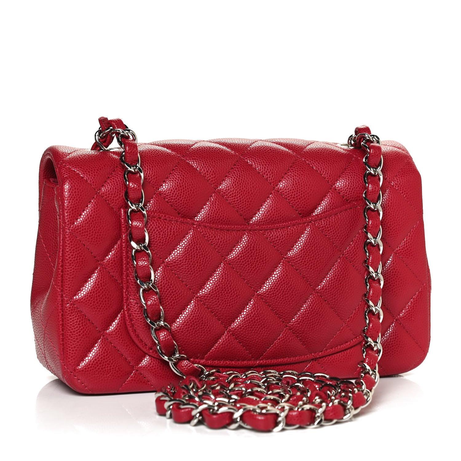 Chanel Caviar Quilted Mini Rectangular Flap Red 3 of 10