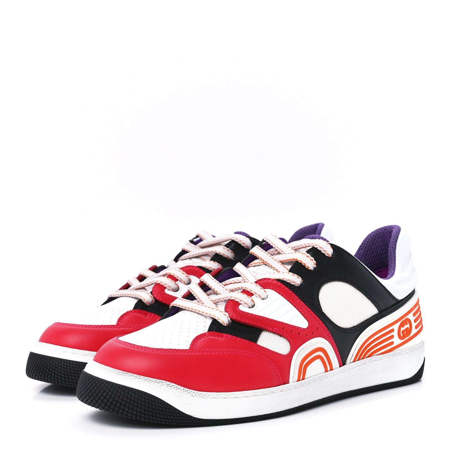 Demetra Mens Basket Low Top Sneakers 8.5 Deep Coral Great White Black