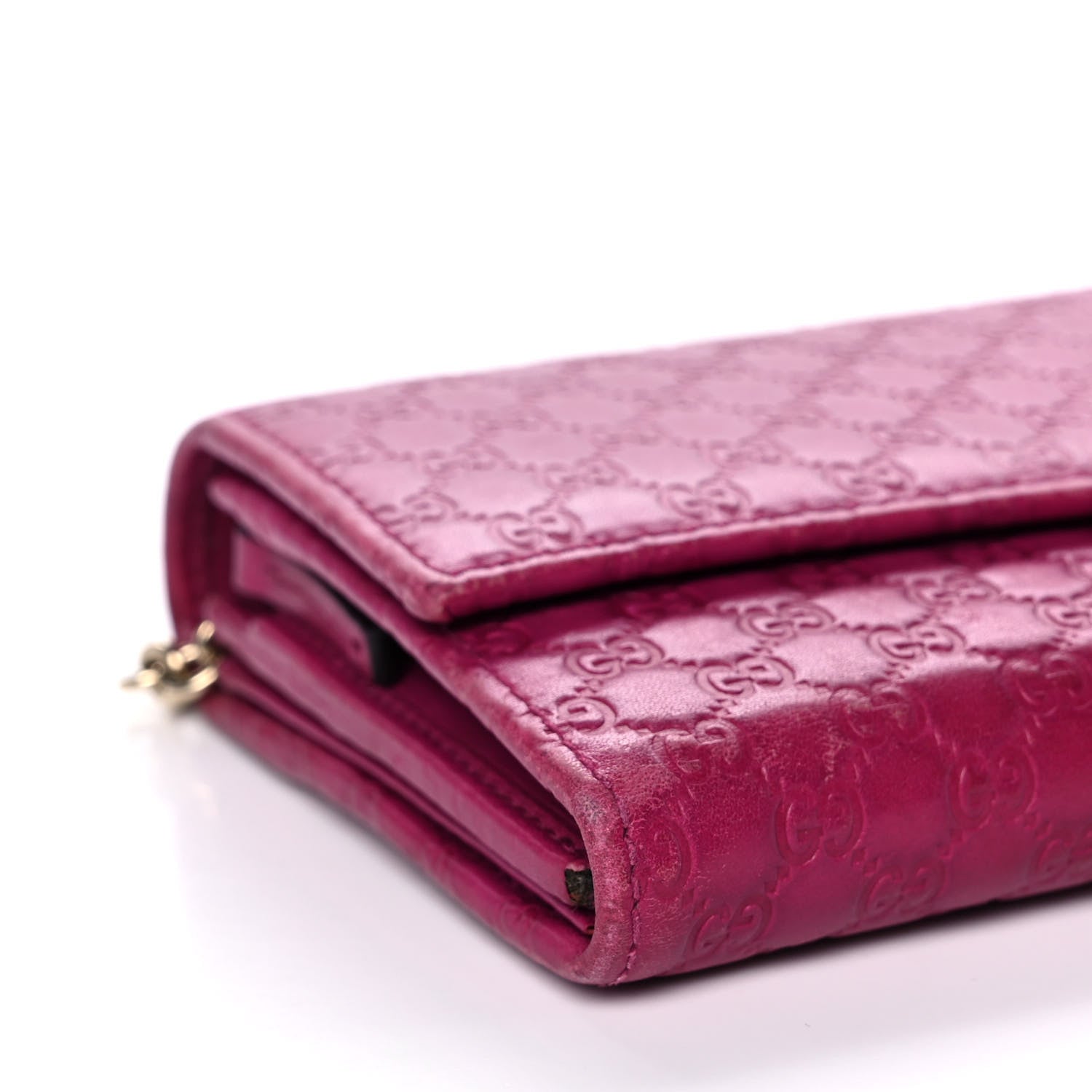 Gucci Soft Microguccissima Dice Chain Wallet Bright Bouganville 9 of 14