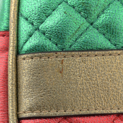 Gucci Laminated Nappa Trapuntata Small Zumi Shoulder Bag Rosso Jasmine Green 11 of 11