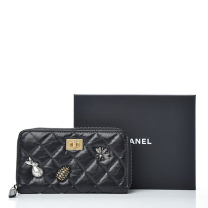 Chanel Aged Calfskin Quilted Medium Lucky Charms 2.55 Reissue Zip Around Wallet 9 of 9