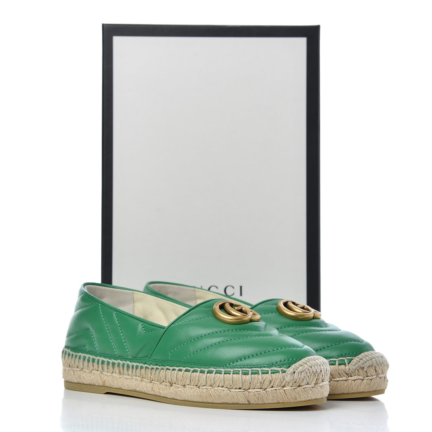 Nappa Matelasse GG Marmont Espadrilles 36.5 New Shamarock