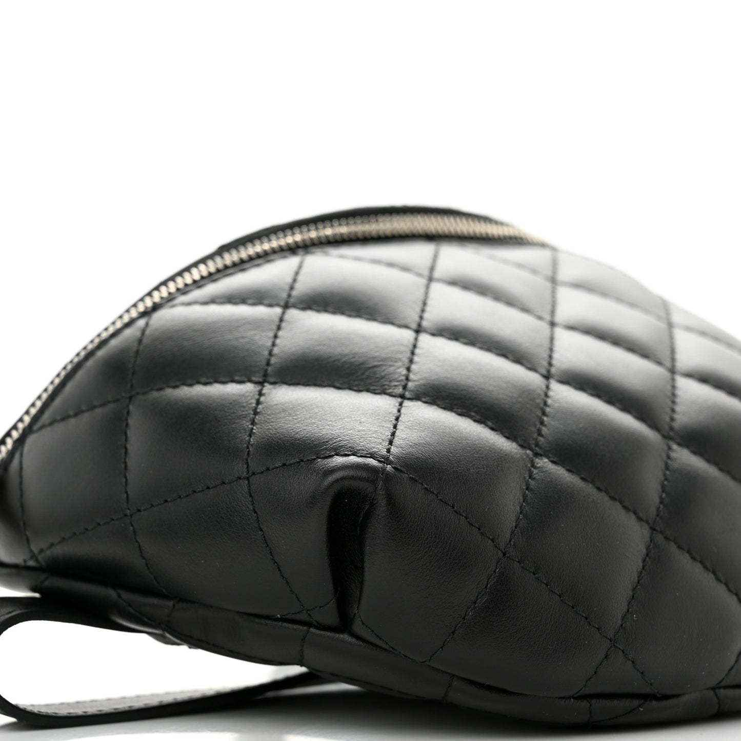 Calfskin Quilted Waist Belt Bag Black