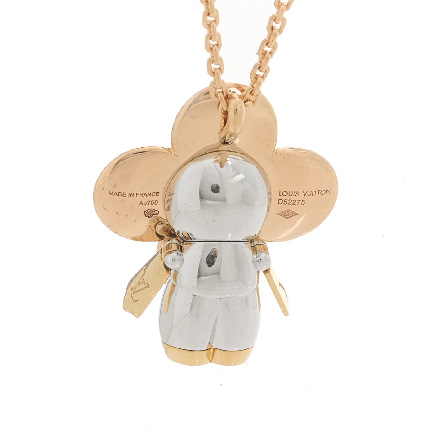 18K White Rose Gold Diamond Vivienne Pendant Necklace