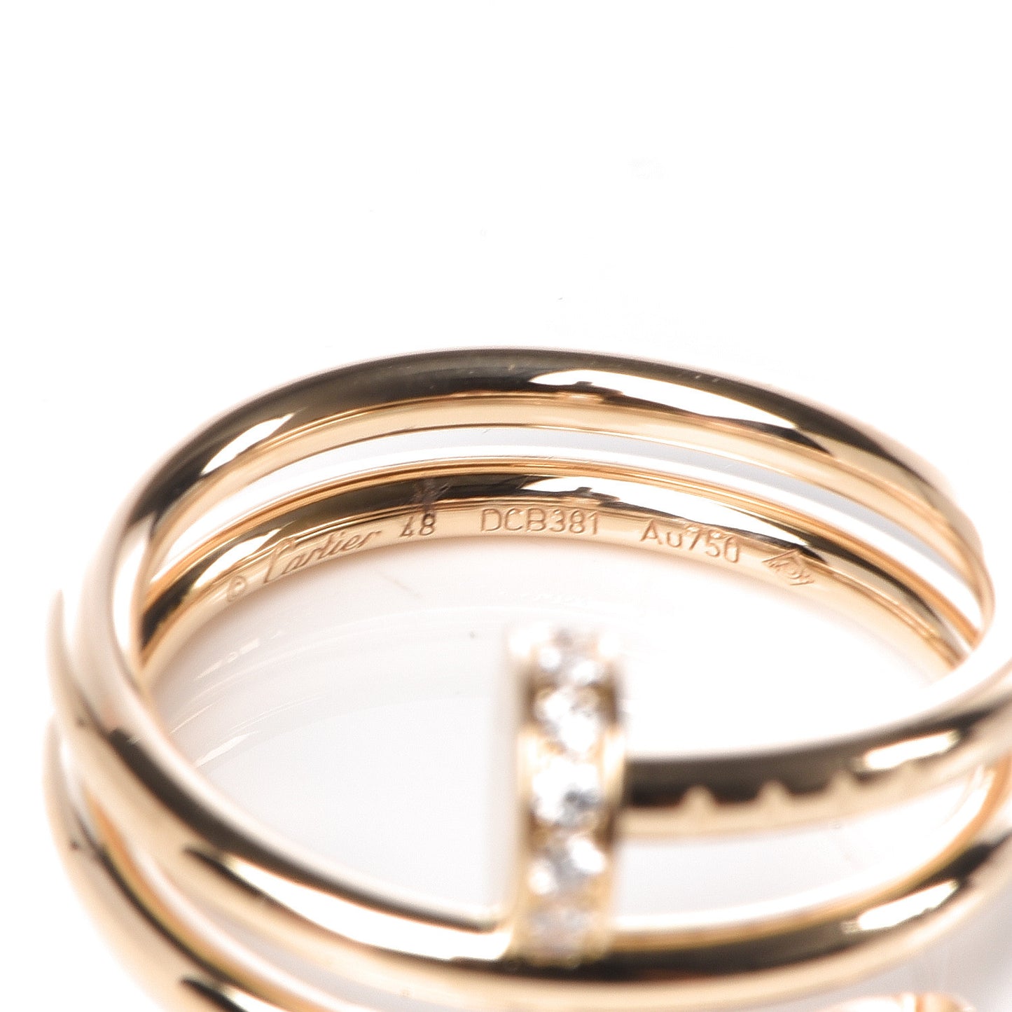 18K Yellow Gold Diamond Juste Un Clou Wrap Ring 48 4.5