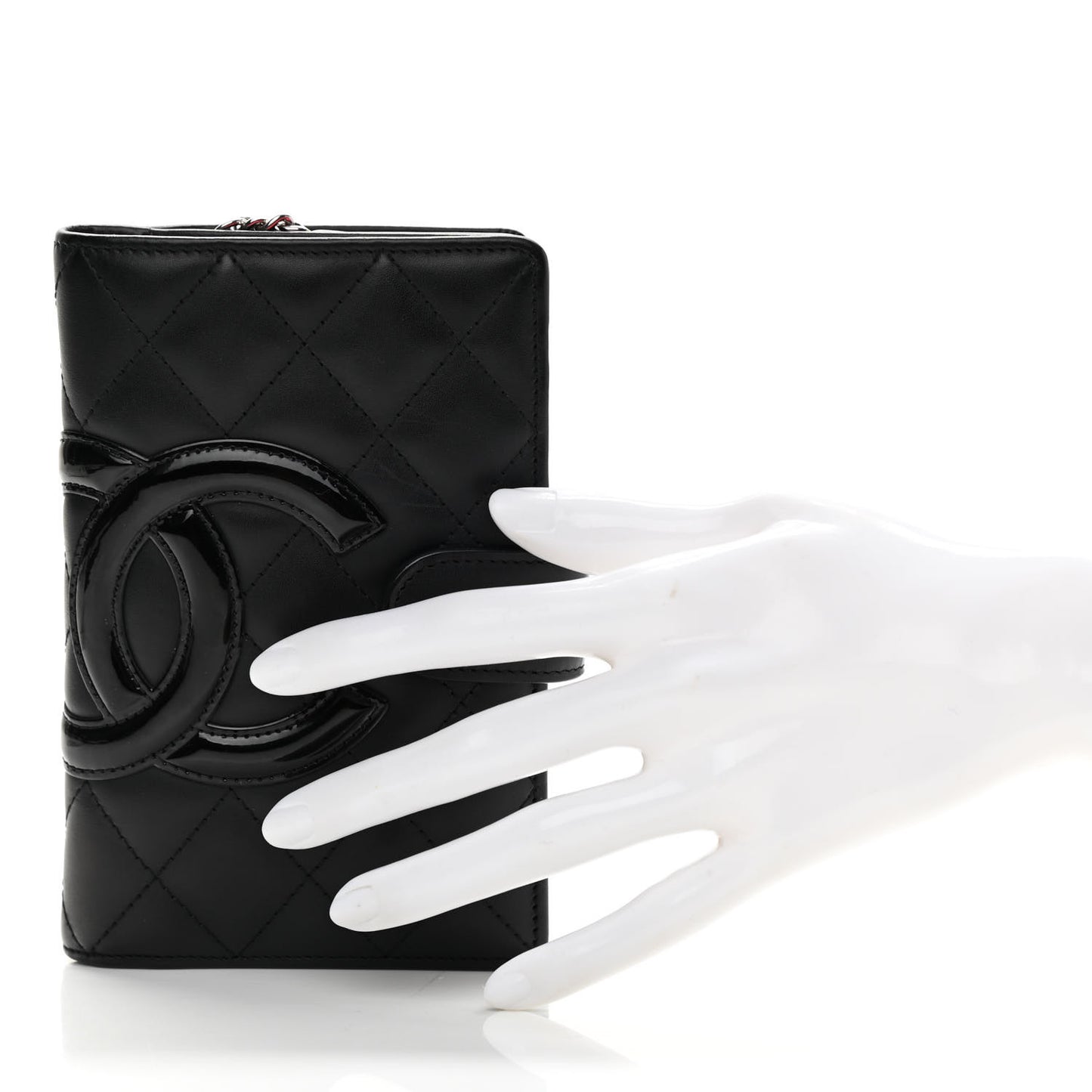 Calfskin Cambon Zipped Pocket Wallet Black