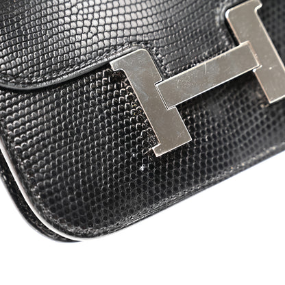 Hermes Lizard Constance Slim Wallet Black 10 of 14