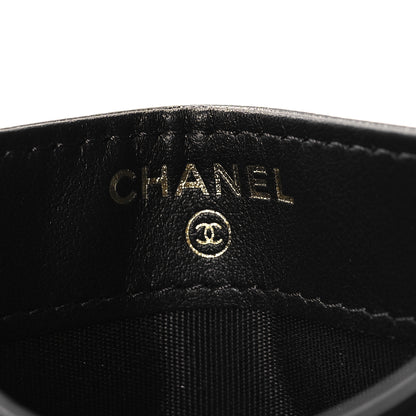 Chanel Shiny Lambskin Chevron Quilted Card Holder So Black 6 of 9