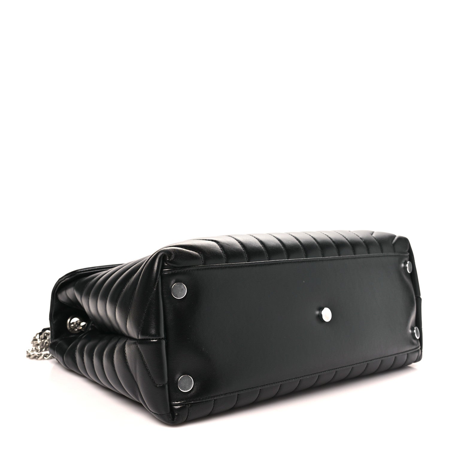 Saint Laurent Calfskin Y Quilted Monogram Large Loulou Chain Satchel Black 4 of 11