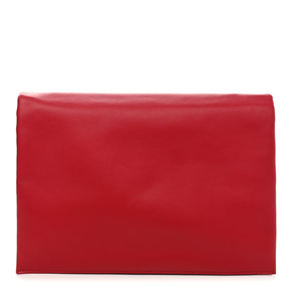 Celine Lambskin Rolled Soft Trio Clutch Bright Red 1 of 8